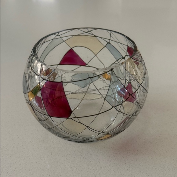 Partylite Stained Glass‎ Mosaic Calypso Candy Dish Candle Holder - Picture 2 of 5